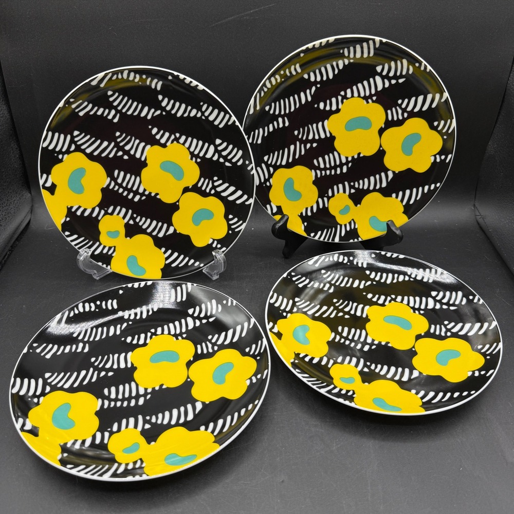 Vintage‎ Cooper Hewitt notNeutral Plates 8.25" Floral Art Deco Boho MOMA